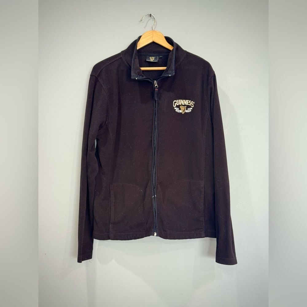 SALE! Men’s Black Guinness Branded Full Zip Jacket Size XL EUC